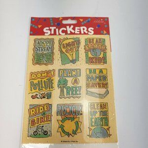 Vintage 1993 Gibson Greetings Sticker Recycle Be An Earth Kid Clean Up The Earth